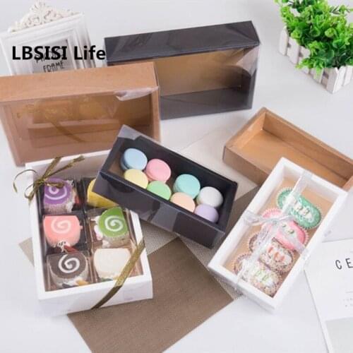LBSISI Life 10pcs Transparent Lid Baby Show DIY Handmade Cake Package Favor Birthday Party Celebrating Delicious Donuts Gift Box