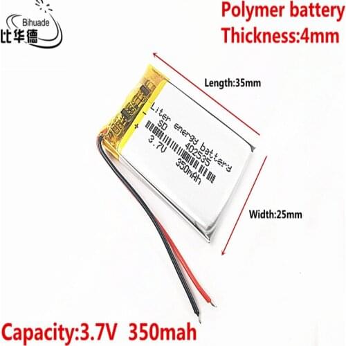 Good Qulity 3.7V 350mAh 402535 Lithium Polymer Li-Po li ion Battery cells For Mp3 MP4 MP5 GPS mobile bluetooth
