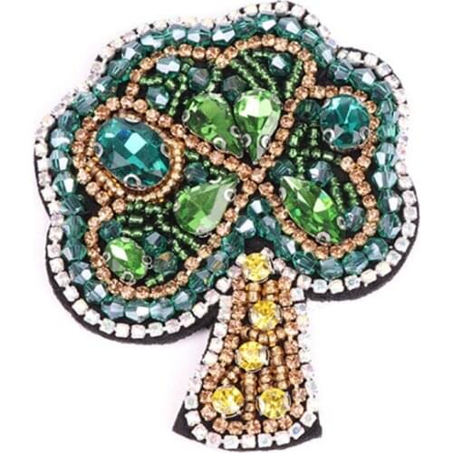 Maxsin 1 Pc High Quality Handmade Beaded Cute Cartoon Rhinestone Ice Cream Sticker Clothing Accessories Shoes Hat Patch DIY