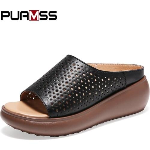 Platform Wedges Slippers Women Sandals 2021 New Female Shoes Fashion Heeled Shoes Casual Summer Slides Slippers Women