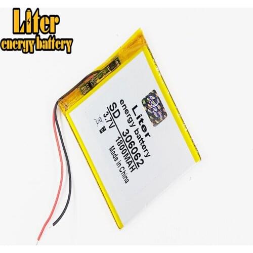 Polymer battery 1800 mah 3.7V 306062 smart home MP3 speakers Li-ion battery for dvr,GPS,mp3,mp4,cell phone,speak