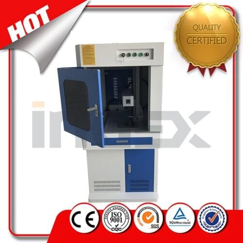 Fully enclosed electric door JPT M1 color auto focus 60W fiber laser marking machine with Rotary axis
