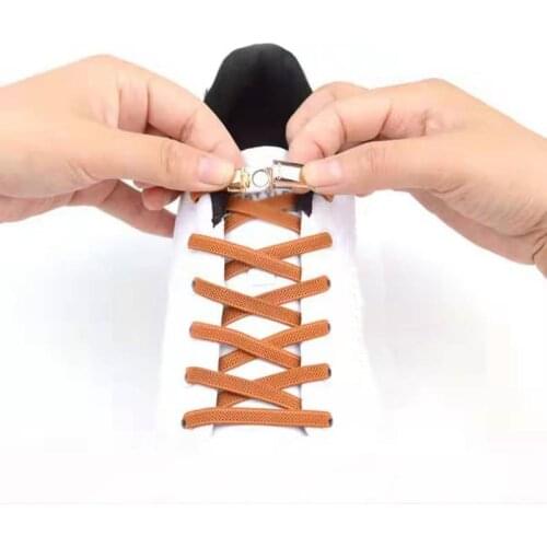 Magnetic Metal lock No Tie Shoelaces Child Adult Safety Quick Elastic Shoelace Outdoor Leisure Sneakers Lazy laces Unisex 1 Pair