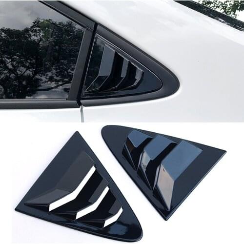 Car Styling 2PCS ABS Black Rear Window Louvers Shutters Blinds Cover Trim for Toyota Corolla E210 Sedan Accessories