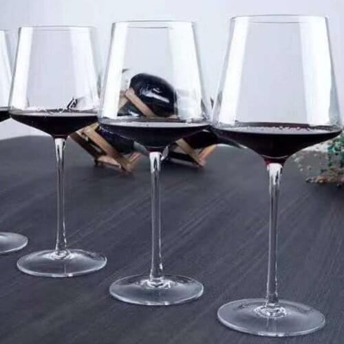 Distinguished 600ml Handmade Square Wine Tasting Cup Burgundy Goblet Popular Bar Household Drinking Set Drinking Red Wine Glass