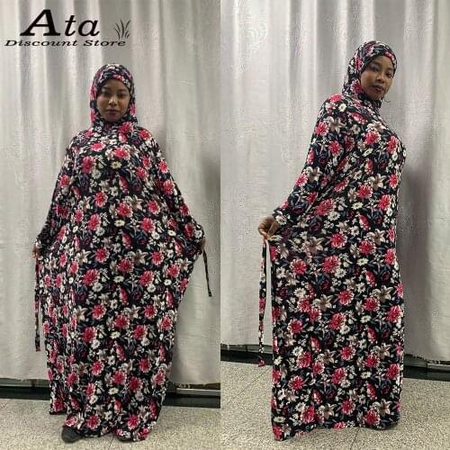 1Piece Hijab Kaftan Loose Prayer Abaya Islamic Clothes Muslim Female Long Dress Saudi Arabia Dubai Turban Africa Jilbab Burqa