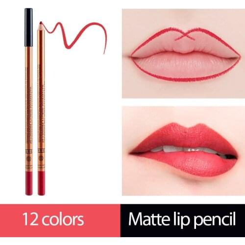 12 Colors Lipliner Pen Lip Liner Pencil Matte Waterproof Long Lasting Lipstick Pen Lip Makeup Charming Lip Cosmetic TSLM1