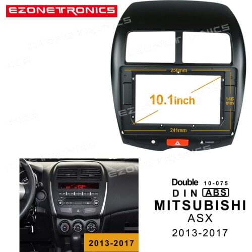 2/1Din Car DVD Frame Audio Fitting Adaptor Dash Trim Facia Panel 10.1inch For MITSUBISHI ASX 2013-2017 Double Din Radio Player