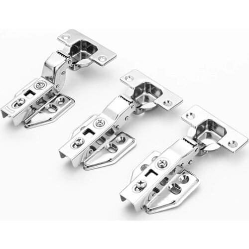 4Pcs Door Hydraulic Hinge Stainless Steel Iron Core Damper Buffer Soft Close For Cabinet Cupboard Door Closer Furniture Hardware