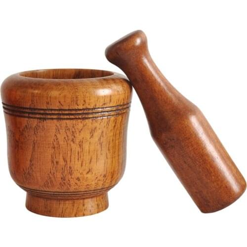 Bamboo Pestle Garlic Press Ginger Crusher Spices Grinding Set Garlic Mincer Herb Spice Masher Grinder Chopper Kitchen Tool