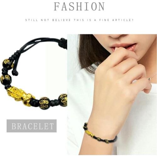 Pixiu Bracelet Mens Beads Bracelets Unisex Jewelry Rope Troops Bracelets Brave Braclet Lucky Adjustable For men E9Z7