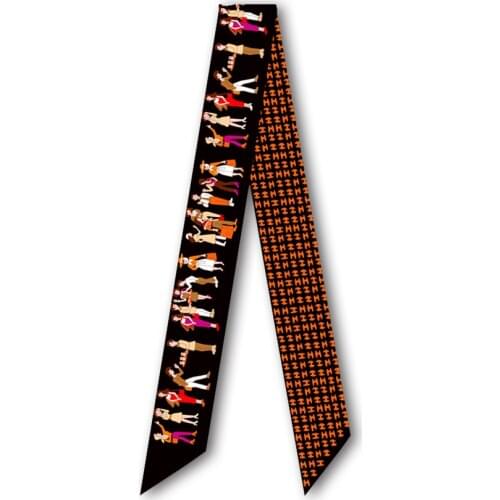 Letter Brand Women Scarf Summer Silk Scarf Hair Bands Handle Bag Ribbons Foulard Fashion Neckerchief Head Small Scarves Warps