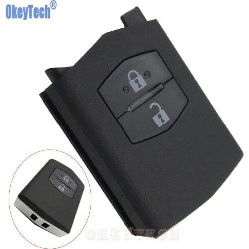 Okeytech 2 Buttons Folding Flip Remote Control Car Key Case For Mazda 2 3 5 6 No Blade Replacement Keyless Entry Fob Shell Cover