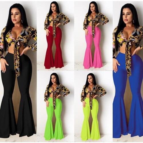 European and American sexy slim lotus leaf nightclub pants