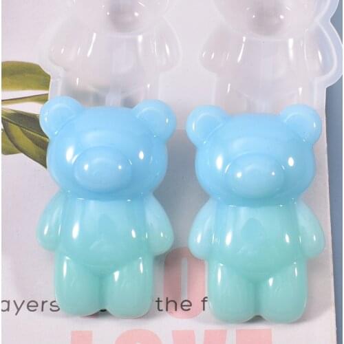 DIY Crystal Drop Mold Handmade 3D Bear And Doll Lovely Table Accessories Environmentally Friendly Silicone Mold