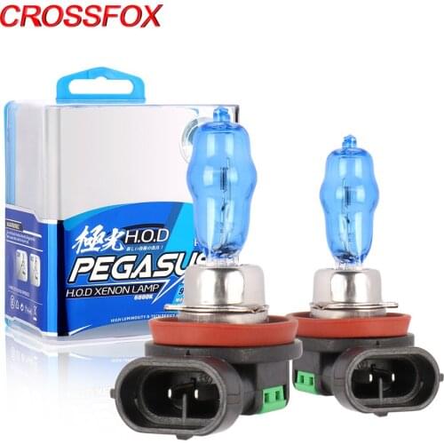 CROSSFOX 2x 100W 6000K H1 H3 H4 H7 H11 9005 9006 HOD Halogen Bulbs for Cars Auto Front Headlight Lamp Fog Lights White Lighting