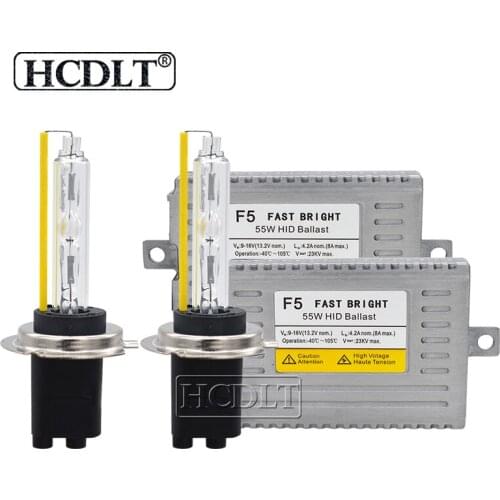 HCDLT 55W Xenon D2H 9012 HID Headlight Kit AC 55W Fast Start DLT F5 Car Light Ballast 5500K HID H1 H11 HB3 HB4 H7 Xenon Bulb Kit