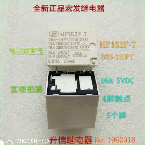 HF152F-T 005-1HPT 5VDC 16A 5V 4