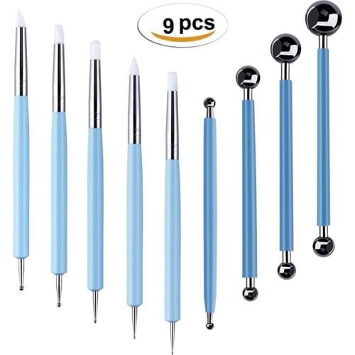Polymer Modeling Clay Sculpting Tools Dotting Pen Ball Stylus, Pottery Ceramic Clay Indentation Tools Set for DIY Nail Art Craft