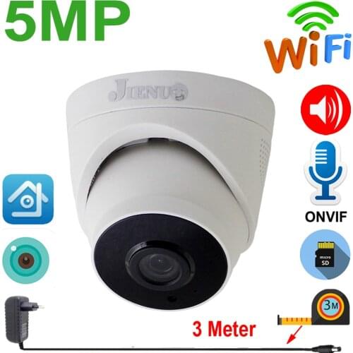 JIENUO 64G 5MP IP Camera Wireless Two-Way Audio ICSee Cctv Security Surveillance Infrared Night Wifi Dome Home Cam Onvif XMeye