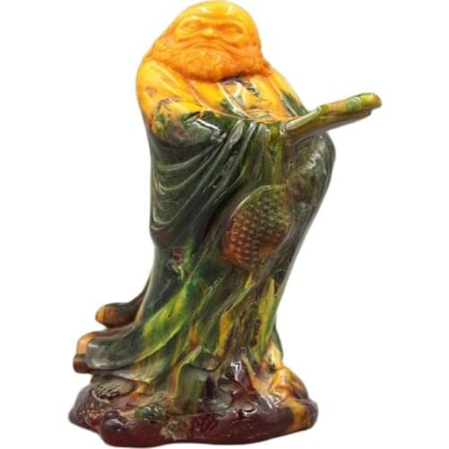 Chinese antique amber jewelry craftsancient characters statue