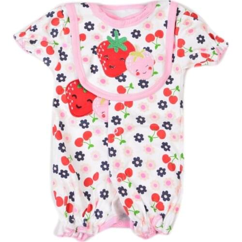 Cute Cartoon Reborn Baby Dolls Clothes Fit For 22-23 Inch Doll Strawberry Pattern Girl Romper For Doll Accessories Kids Present