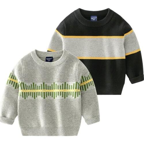 Fashion Boys Sweaters Cotton Blend Quality Autumn Winter Kids Clothes Pullover Toddler Children Knitted Wear British Style