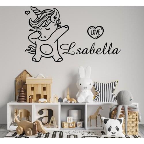 Cartoon Style unicorn Vinyl Kitchen Wall Stickers Wallpaper For Kids Rooms Decoration Vinyl Mural Decal