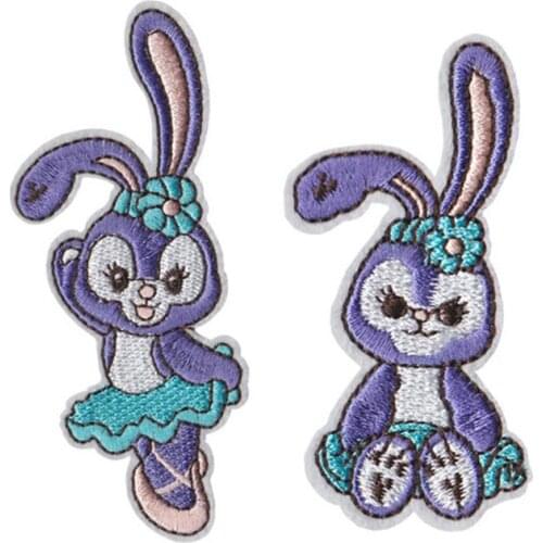 Disney StellaLou Patches for Kids Diy Stickers rabbit Iron on Clothes Heat Transfer Applique Embroidered Applications Clothing