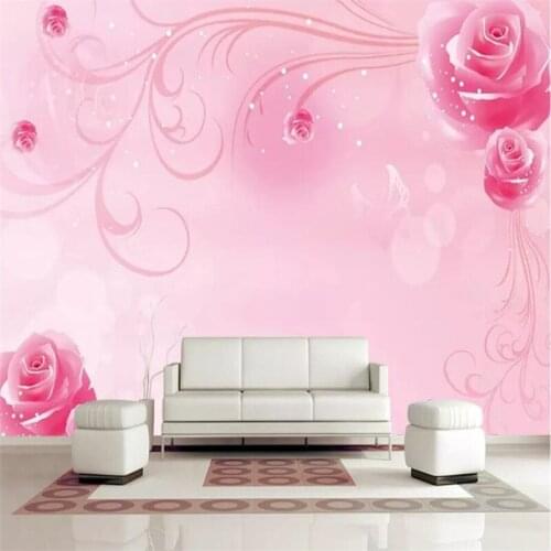 Rose pink rose flower fantasy flower mural professional production mural wholesale wallpaper mural poster photo wall