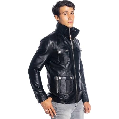 Genuine Soft Leather Handmade Black Man Jacket Biker Style High Quality Lambskin Metal Zipper Autumn Gift For Valentines Day