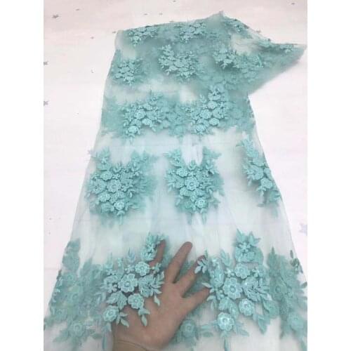 Nigerian Lace Fabric 2021 High Quality French Tulle Lace Fashion African Net Lace With Embroidery Flowers For Sewing 5Yards