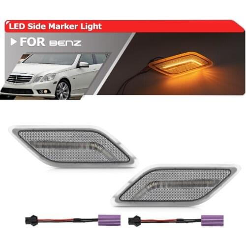 For Benz W212 Pre-LCI E-Class E300 E350 E550 E63 AMG Sedan/Wagon 2010-2013 Front Amber Fender Led Side Marker Lights