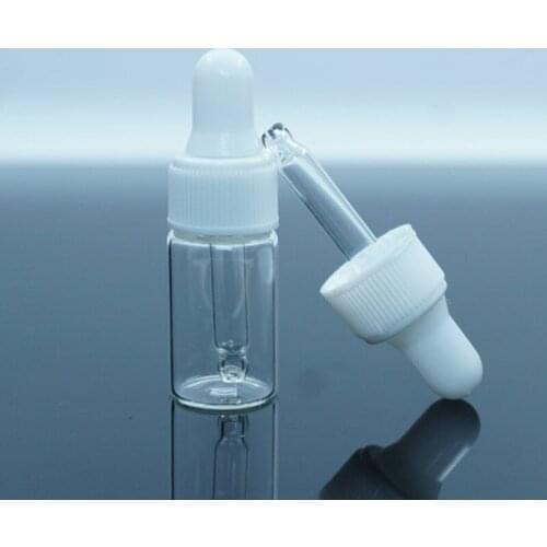 10ps/lot empty 1ml 2ml 3ml mini sample clear glass dropper bottle,Empty glass vial bottle amber oil dropper refillable bottle