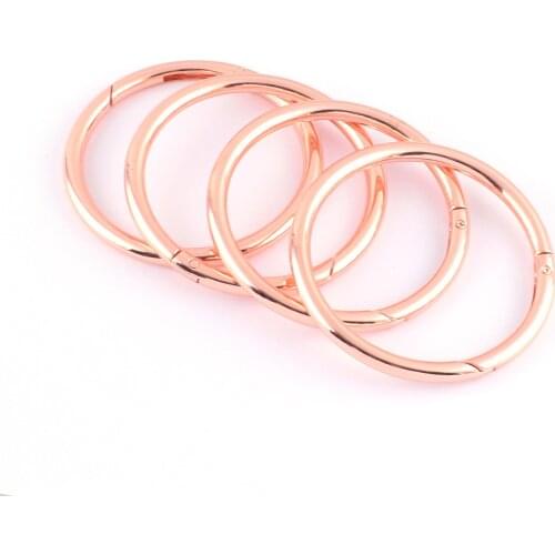 Rose Gold Large Spring Ring Buckle Snap Trigger Hook Zinc Alloy Spring Clasp O Ring Round Gate Ring Purse Bag Handbag Jewelry