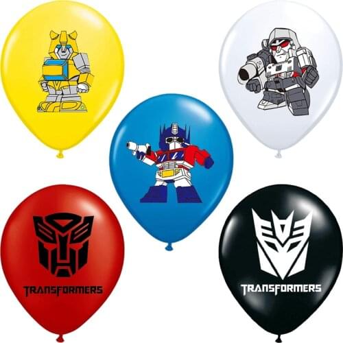 10pcs/lot 12inch Transformation Latex Balloons Black Red Yellow Bee Ballons Robot Car Party Birthday Decoration Boys Toys Globos