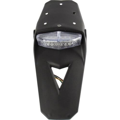 LED Motorcycle Tail Light Universal Enduro Trial Dirt Bike 12V Stop Brake Light Rear Fender Taillamp Clear