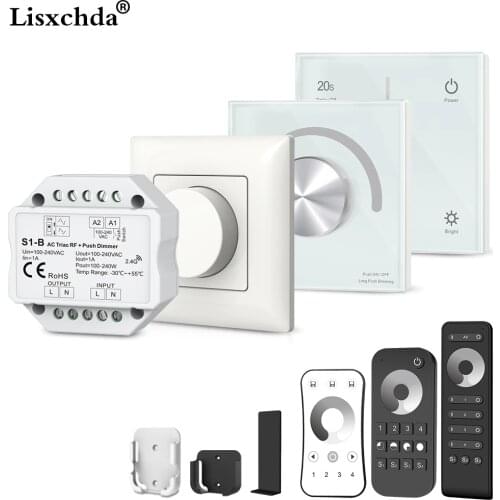 Triac LED Dimmer 220V 230V 110V AC 2.4G 4-Zone Wireless RF remote Remote Controller for Single Color LED dimmable light bulb