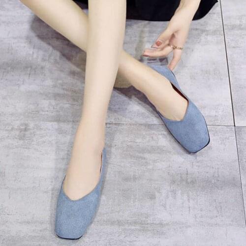 2020 New Women Autumn Shoes Leather Soft Shoes for Women Black Flats Shoes Slip on Shoes Ladies Soft Fashion Boat Shoes U19-79