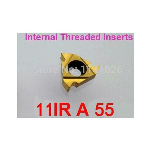 11IR A55 Carbide Threading Inserts 55 degree Internal Threading Insert Indexable Lathe Inserts for Threaded Cutter Lathe Tool
