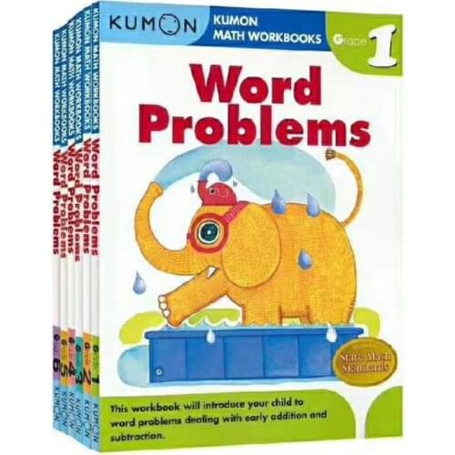 6 Books/Set Math Workbooks Word Problems English Math Problems Teaching Books