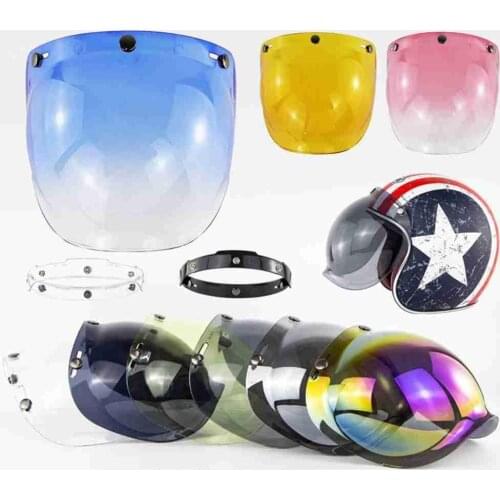 Helmet Bubble Visor Mirror Frame Motorcycle Genuine Retro Lens With Frame Bubble Anti Fog Lens Vintage General Bubble Shield