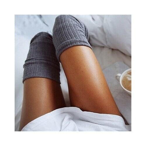 Winter Knit Stockings Women Winter Soft Warm Knit Over Knee Long Stockings Warm Casual Thigh High Long Stockings