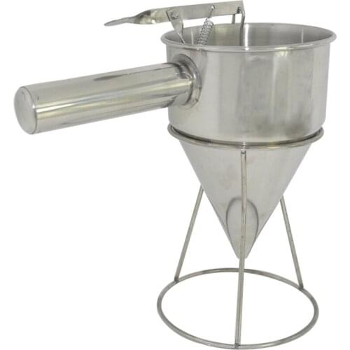 1PC Stainless Steel Octopus Balls Egg Cone Funnel Waffle Maker Tool With Rack Sugar Syrup Dispenser For Cake PH 001