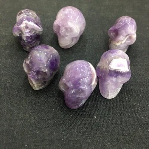 1pcs Natural Crystal Amethyst Dreamy Calvary Skull Decorative Skull Collection