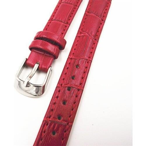 1PCS High quality 14MM genuine leather Watch band watch strap red color-08057