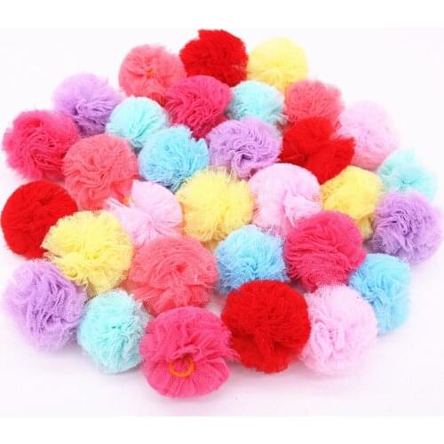 100PC/Lot Small Dog Bows Pet Accessories Pom Balls Dog Grooming Bows with Rubber Bands Pet Products