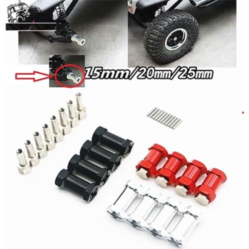 12mm metal hub extender widening adapter drive CVD wheel base wide 15mm/20mm/25mm for RC Crawler Scale D90 AX10 CC01 SCX10 F350