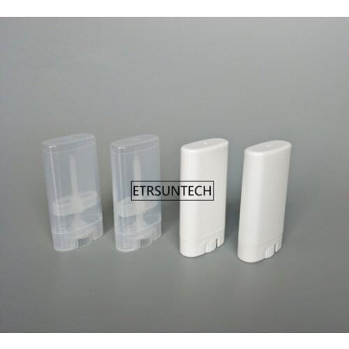 15ml/15g Empty plastic oval lipstick container White Clear Lip Balm Tubes Deodorant Container with lids F2149