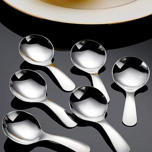 16 Pack Short Handle Spoons Mini Salt Spoons,Stainless Steel Condiments Spoon,Round Dessert Spoons for Salt,Tea,Coffee